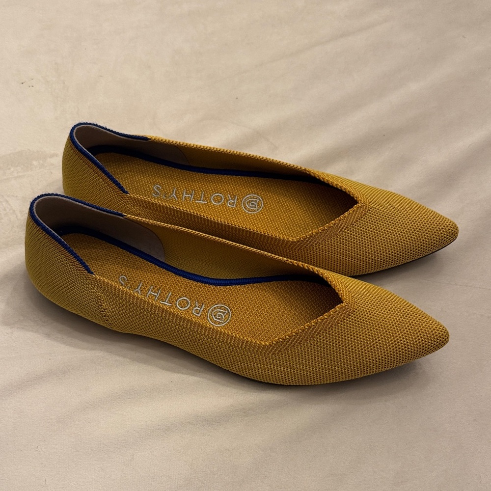 Rothy's Mustard Yellow Pointed Flats